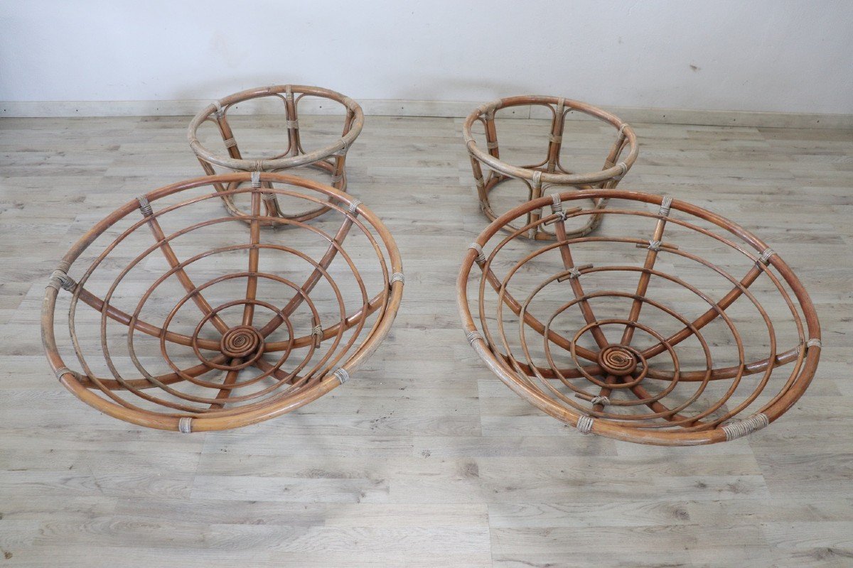 Vintage Lounge Chairs In Bamboo, 1980s, Set Of 2-photo-1