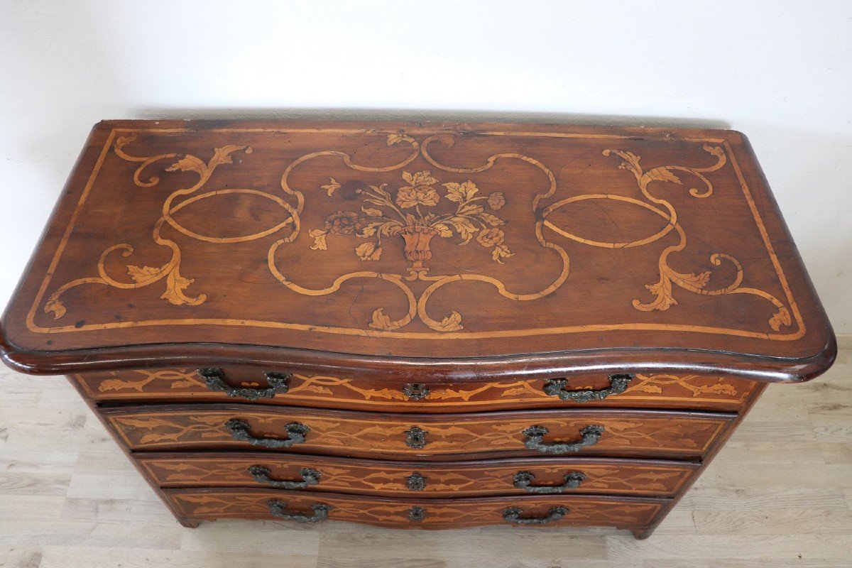 Antique Chest Of Drawers With Walnut Inlay, 17th Century-photo-2