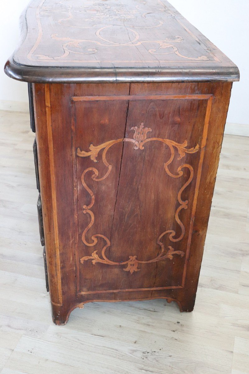 Antique Chest Of Drawers With Walnut Inlay, 17th Century-photo-4