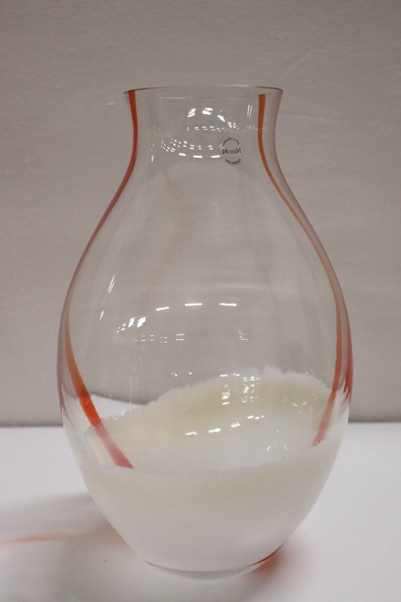 Grand Vase Artistique En Verre De Murano Par Carlo Nason, Italie, 1980-photo-3