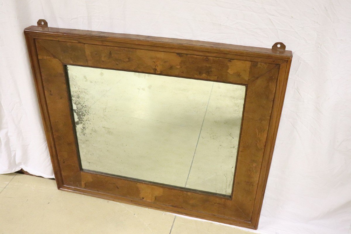 Antique Briar Walnut Wall Mirror, 19th Century-photo-2