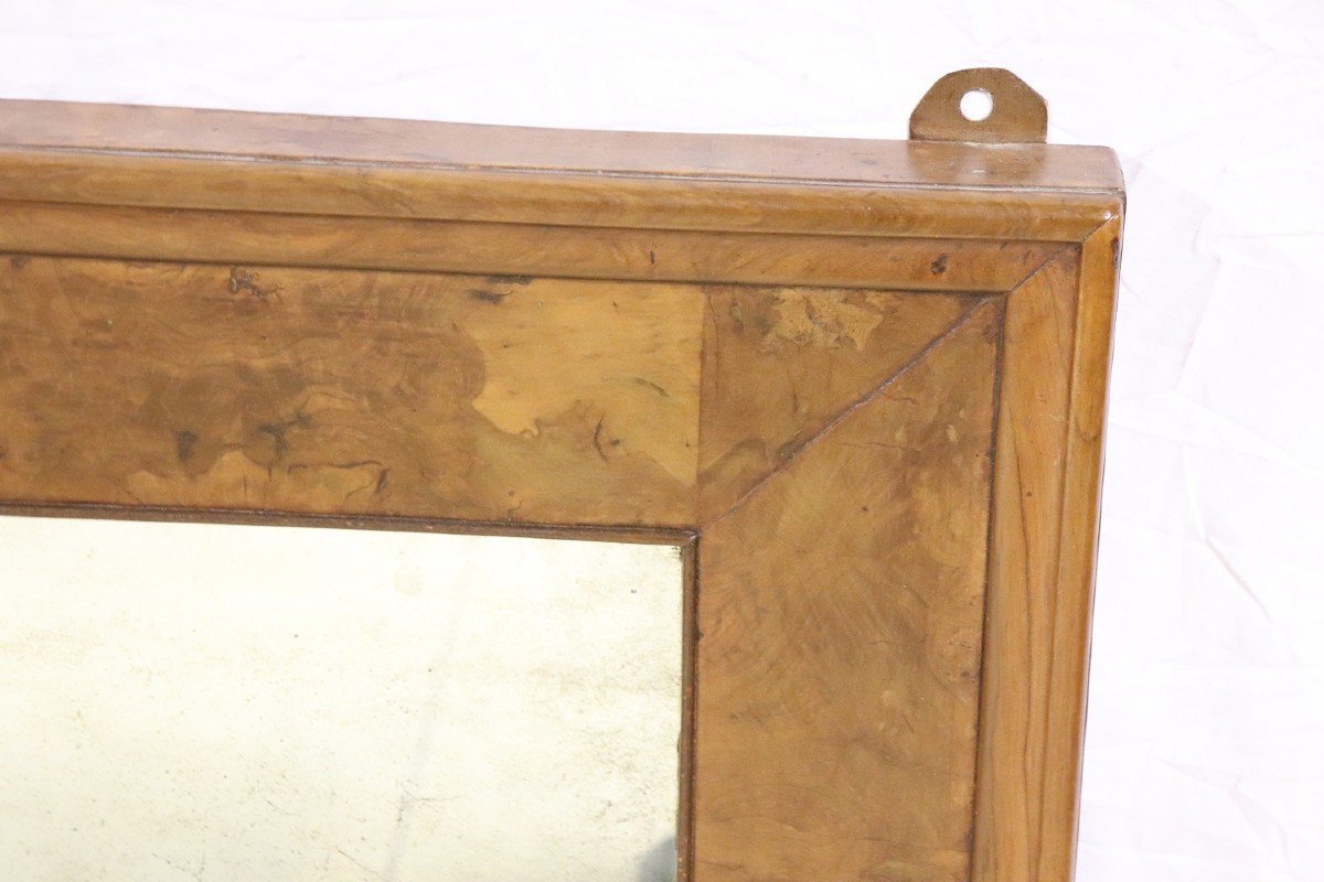 Antique Briar Walnut Wall Mirror, 19th Century-photo-3