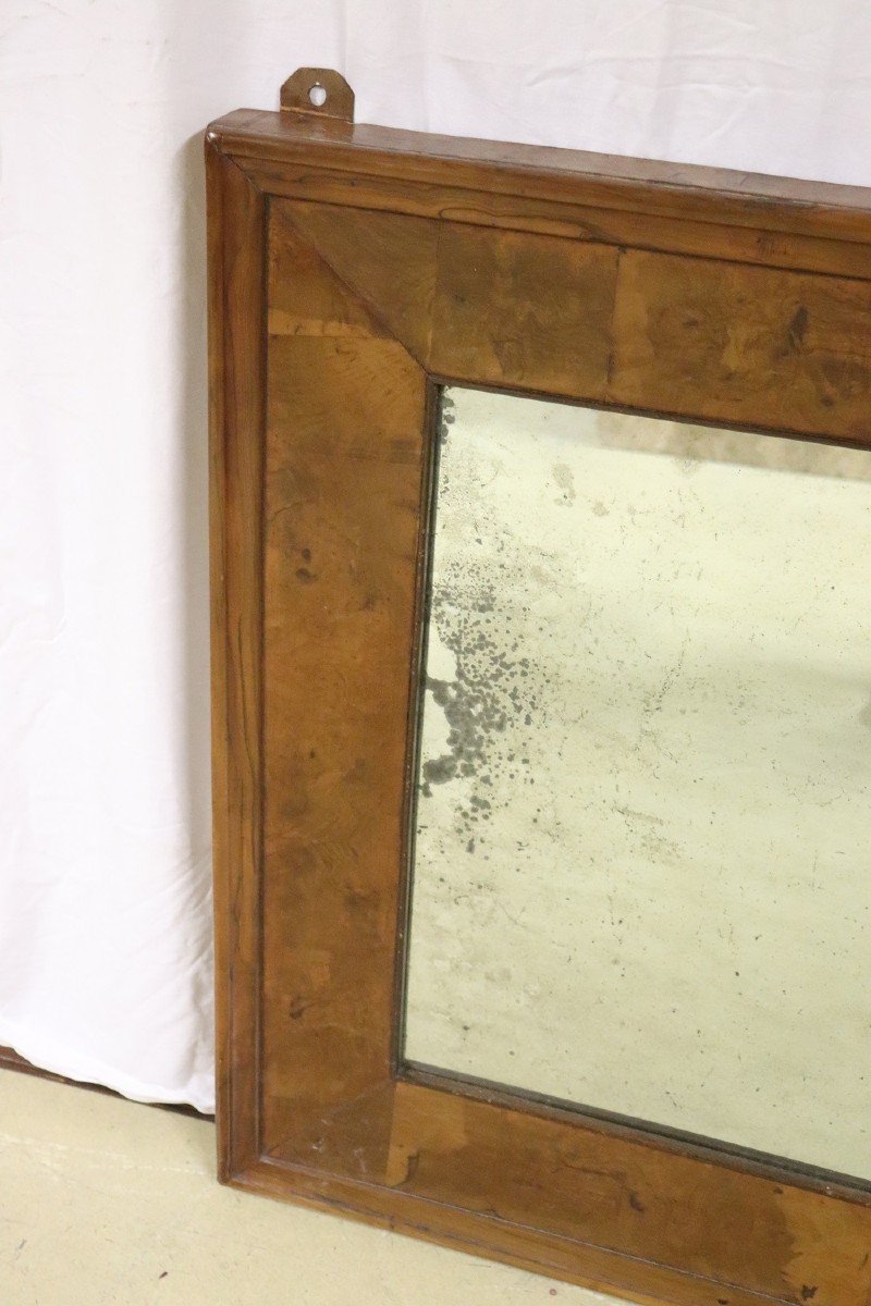 Antique Briar Walnut Wall Mirror, 19th Century-photo-4
