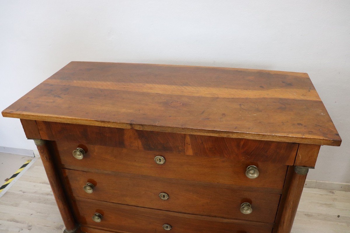 Antique Solid Walnut Chest Of Drawers 19th Century-photo-2