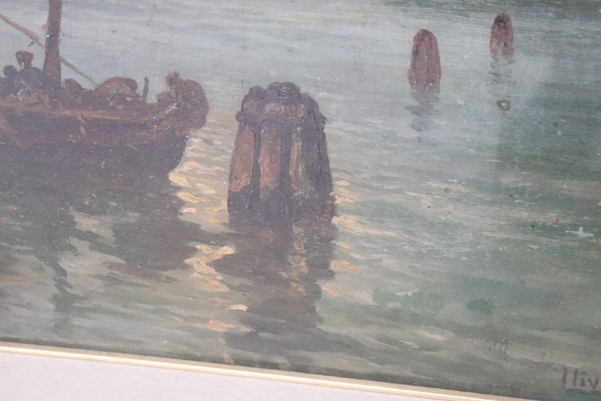 Peinture à l'Huile Sur Bois Marine-photo-3