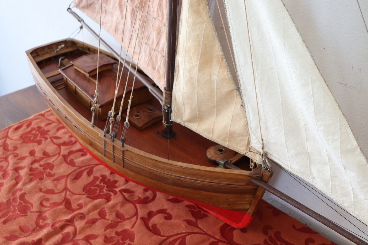 Handmade Wooden Model Sailboat, 1920s-photo-1