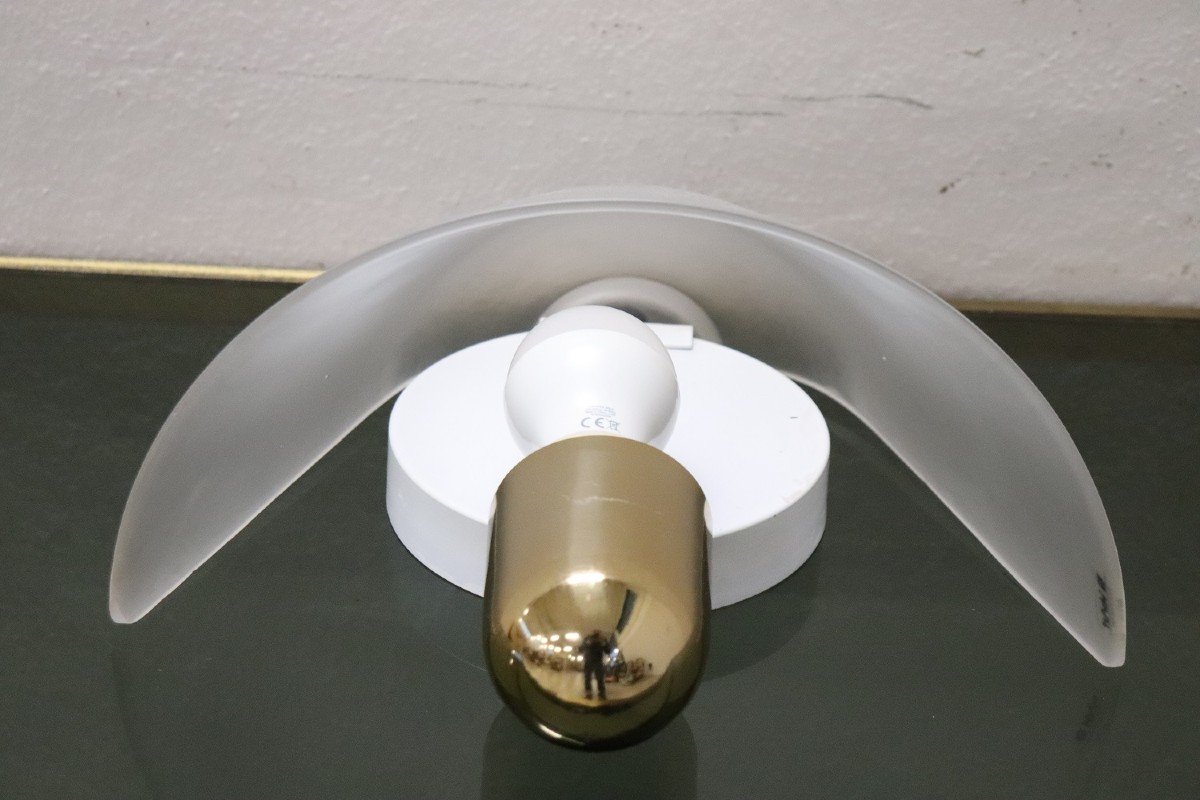 Italian Brass And Murano Glass Sconce From Veart, 1970s-photo-2