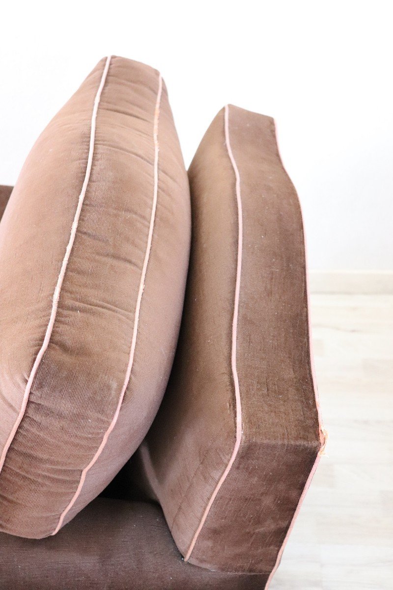 Fauteuils Vintage En Velours Marron, 1980, Set De 2-photo-4