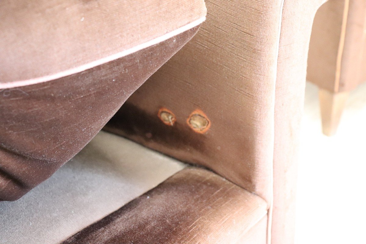 Fauteuils Vintage En Velours Marron, 1980, Set De 2-photo-5