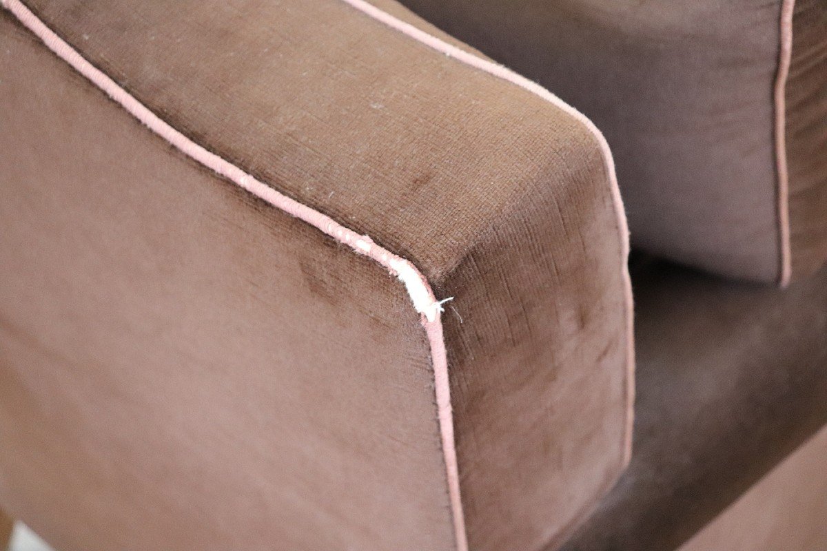 Fauteuils Vintage En Velours Marron, 1980, Set De 2-photo-7