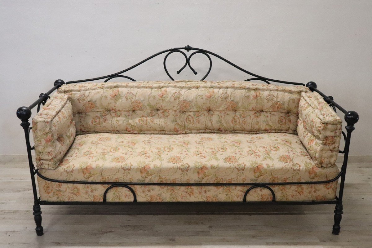 Antique Iron Sofa, Late 19th Century-photo-2