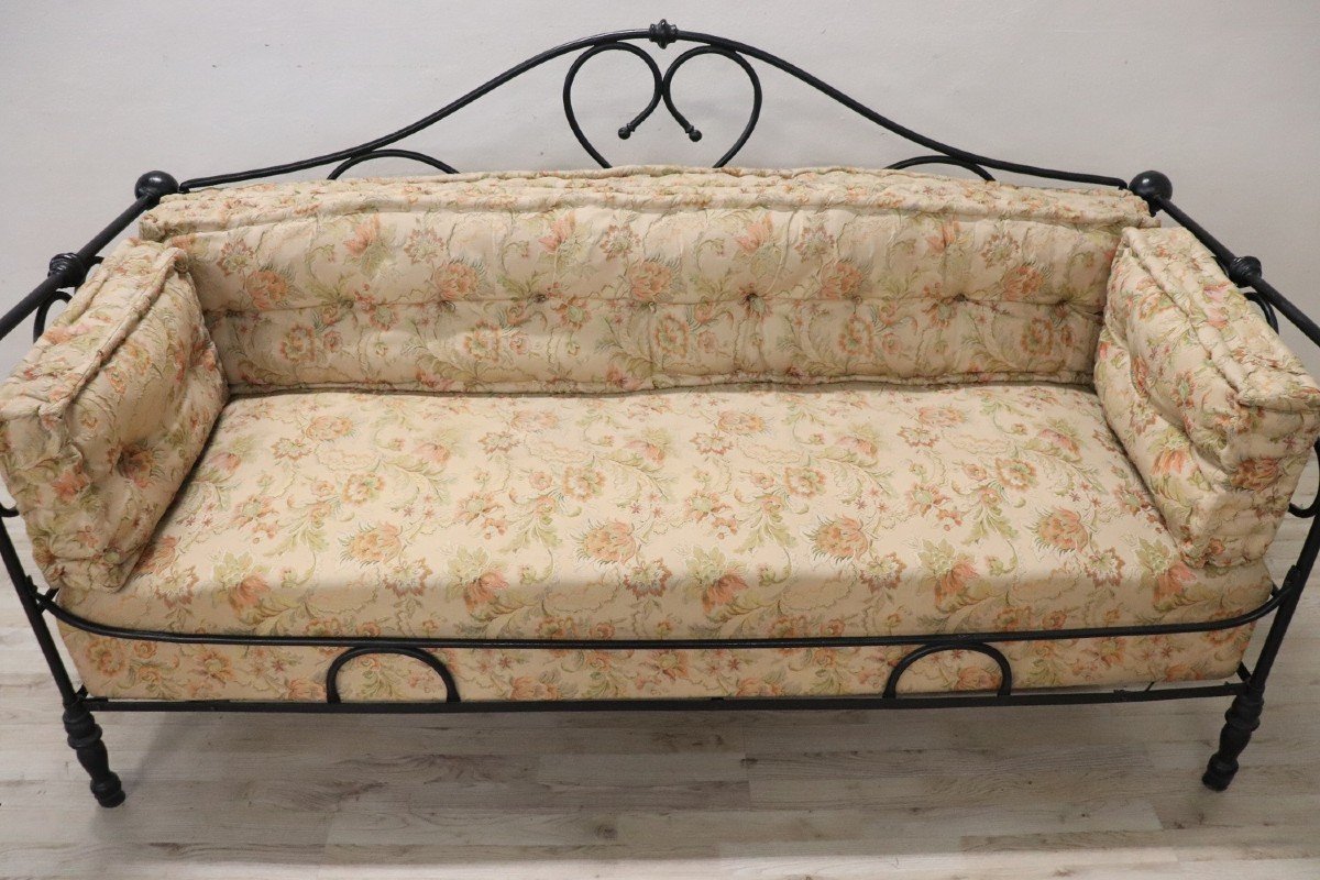 Antique Iron Sofa, Late 19th Century-photo-3