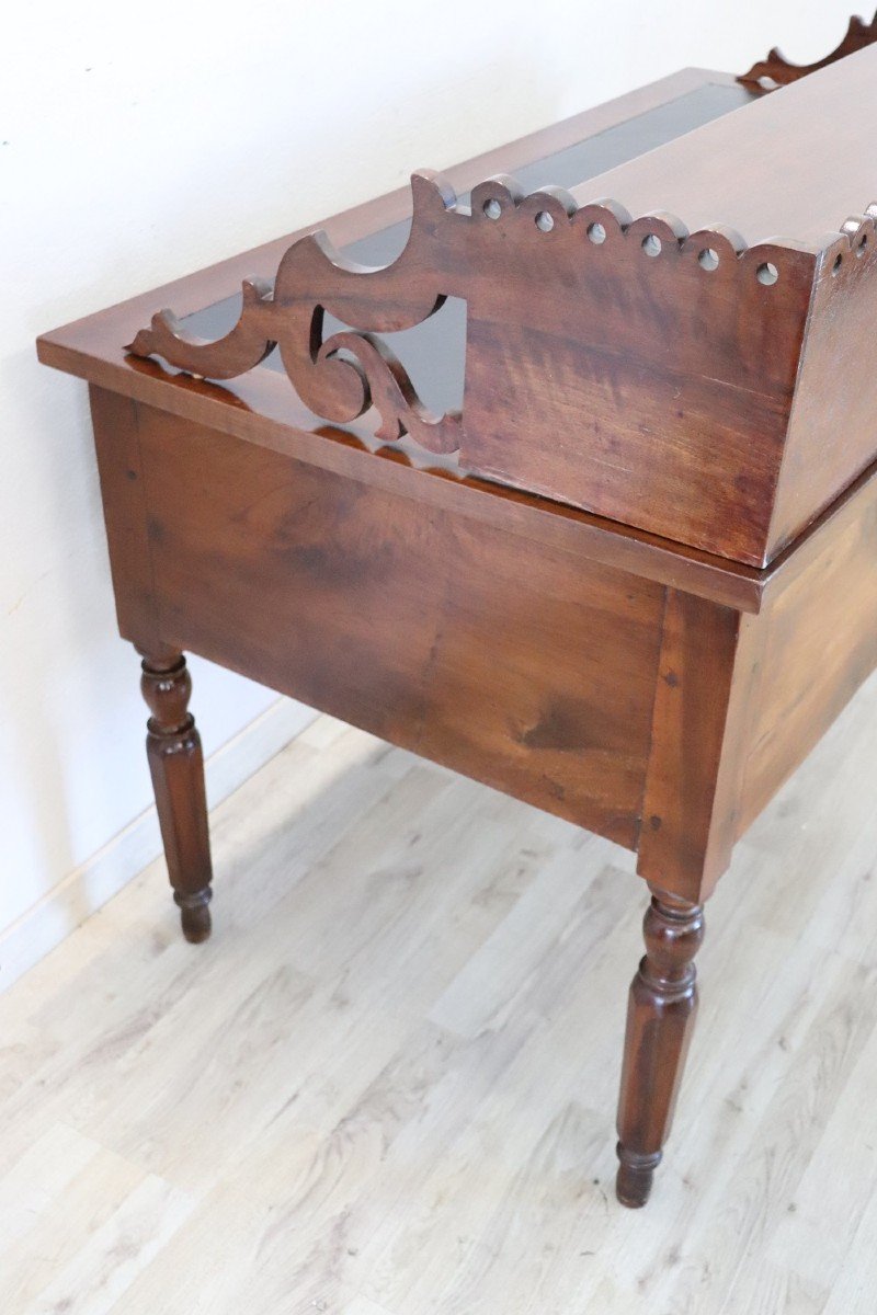 Bureau Ancien En Noyer, 19ème Siècle-photo-3