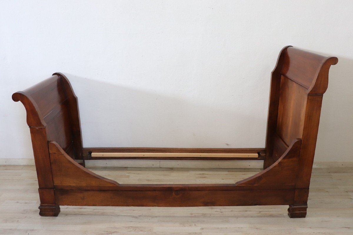 Antique Single Bed In Walnut, 19th Century-photo-2