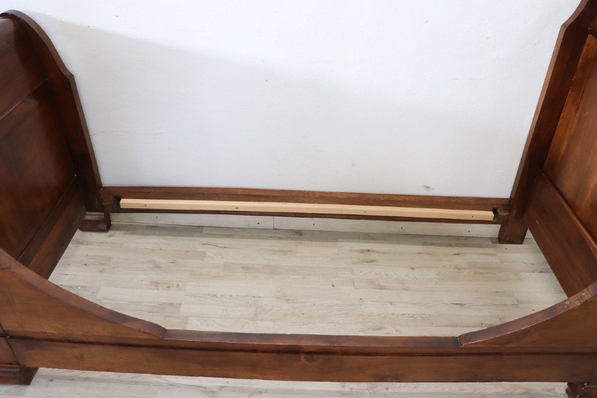 Antique Single Bed In Walnut, 19th Century-photo-3