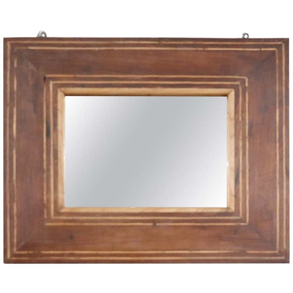 Antique Inlaid Walnut Wall Mirror