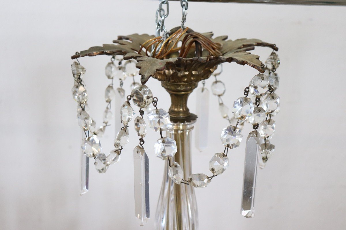 Large Bronze And Crystal Chandelier With 24 Bulbs-photo-2