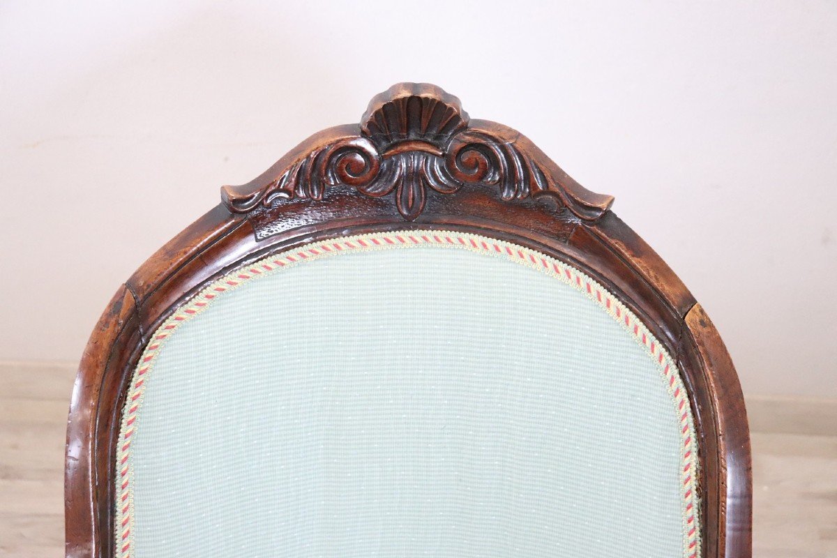 Mid-19th Century Upholstered Walnut Armchair-photo-4