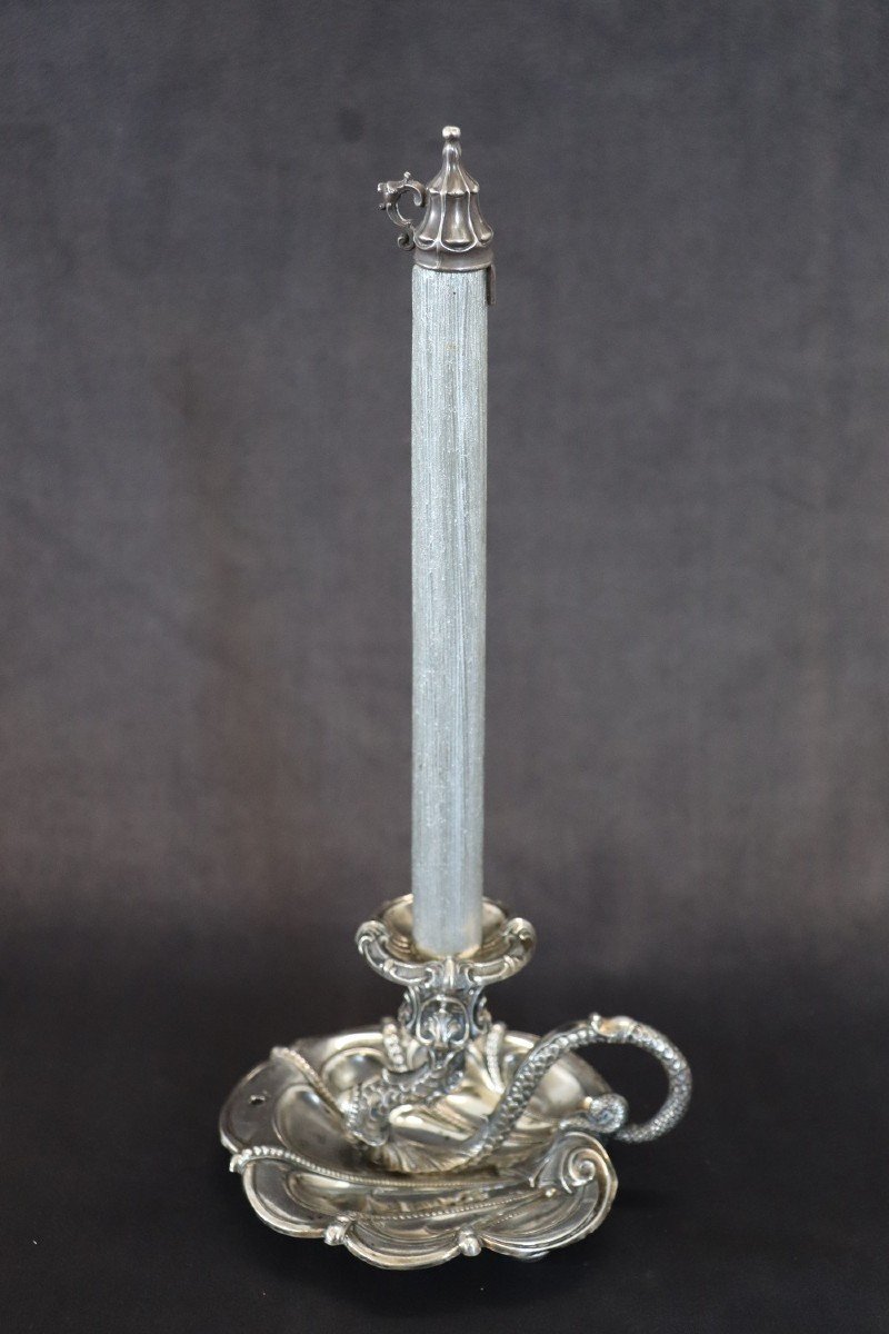 Bougeoir Art Nouveau En Argent Massif Par Wilhelm Binder-photo-3