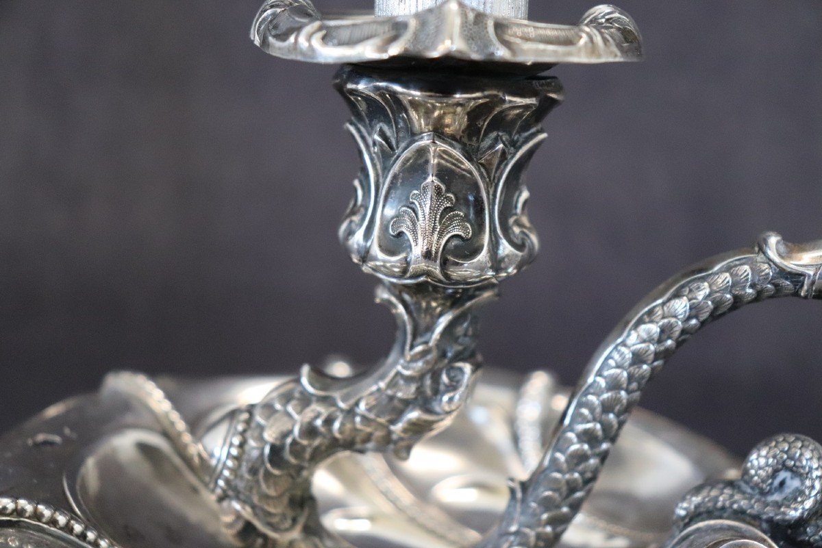 Bougeoir Art Nouveau En Argent Massif Par Wilhelm Binder-photo-6