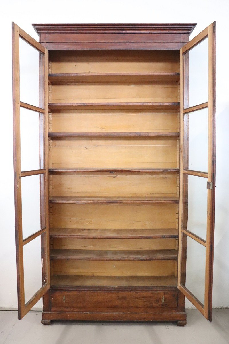 19th Century Poplar Wood Bookcase-photo-1