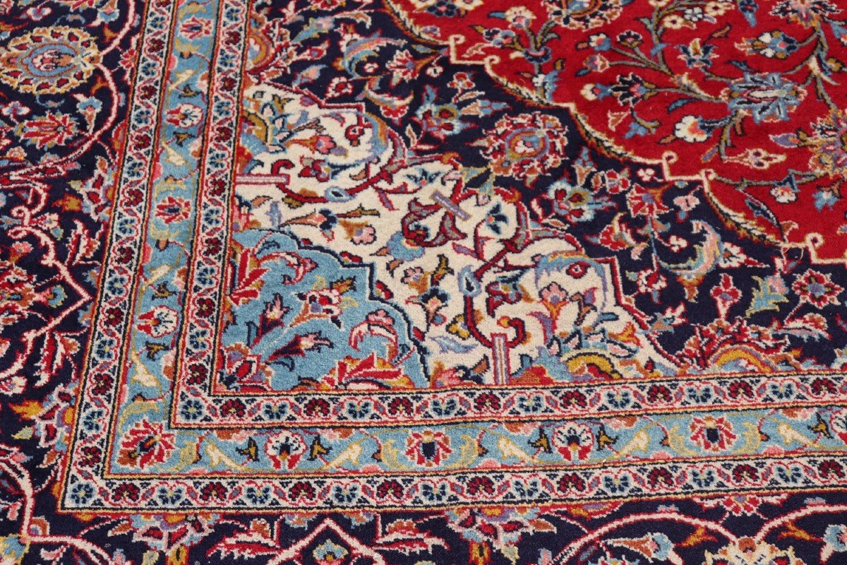 Large Middle Eastern Handmade Kashan Rug-photo-3