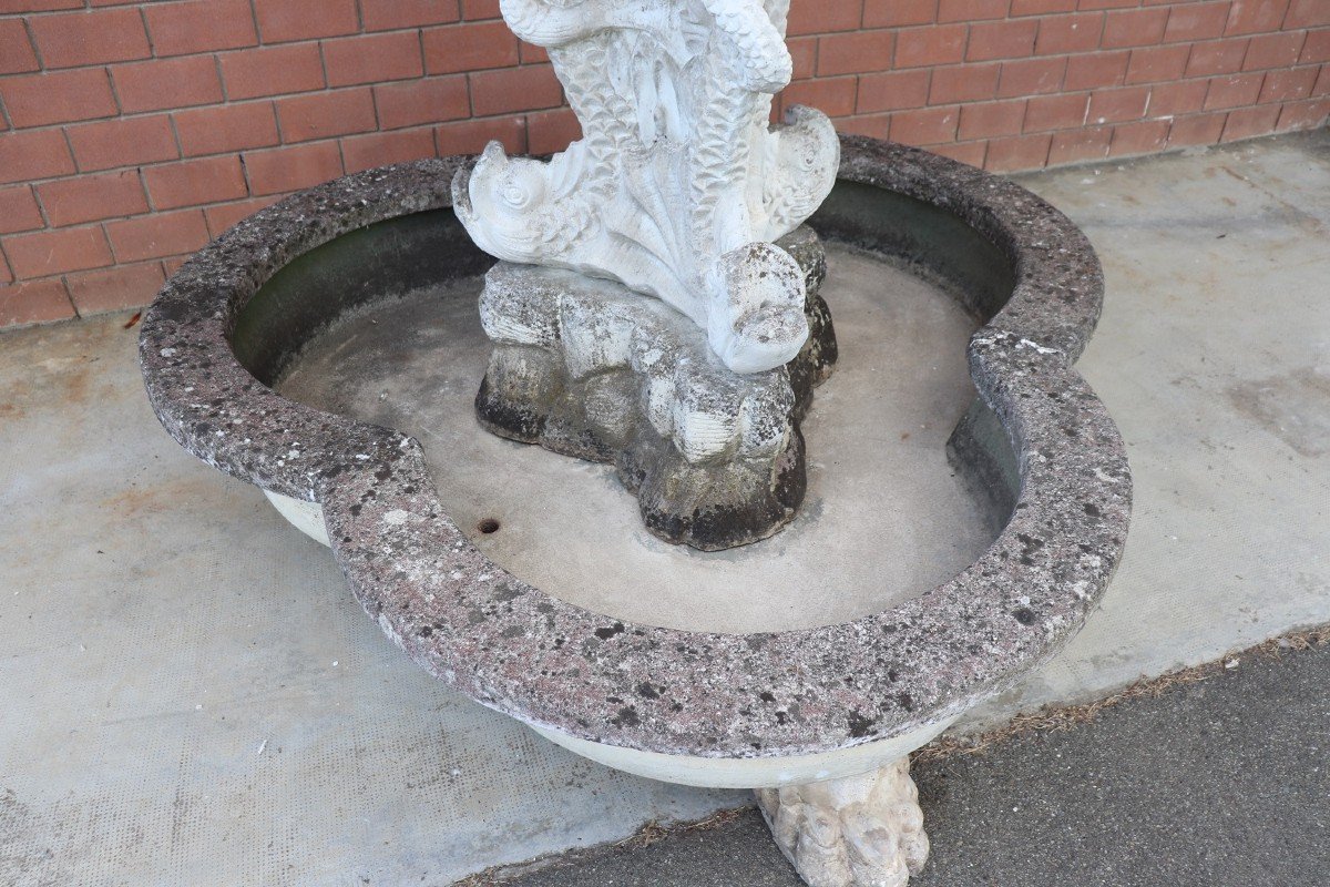 Large Neoclassical Garden Fountain With Statue-photo-4