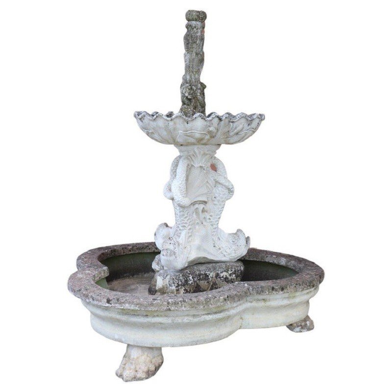Large Neoclassical Garden Fountain With Statue