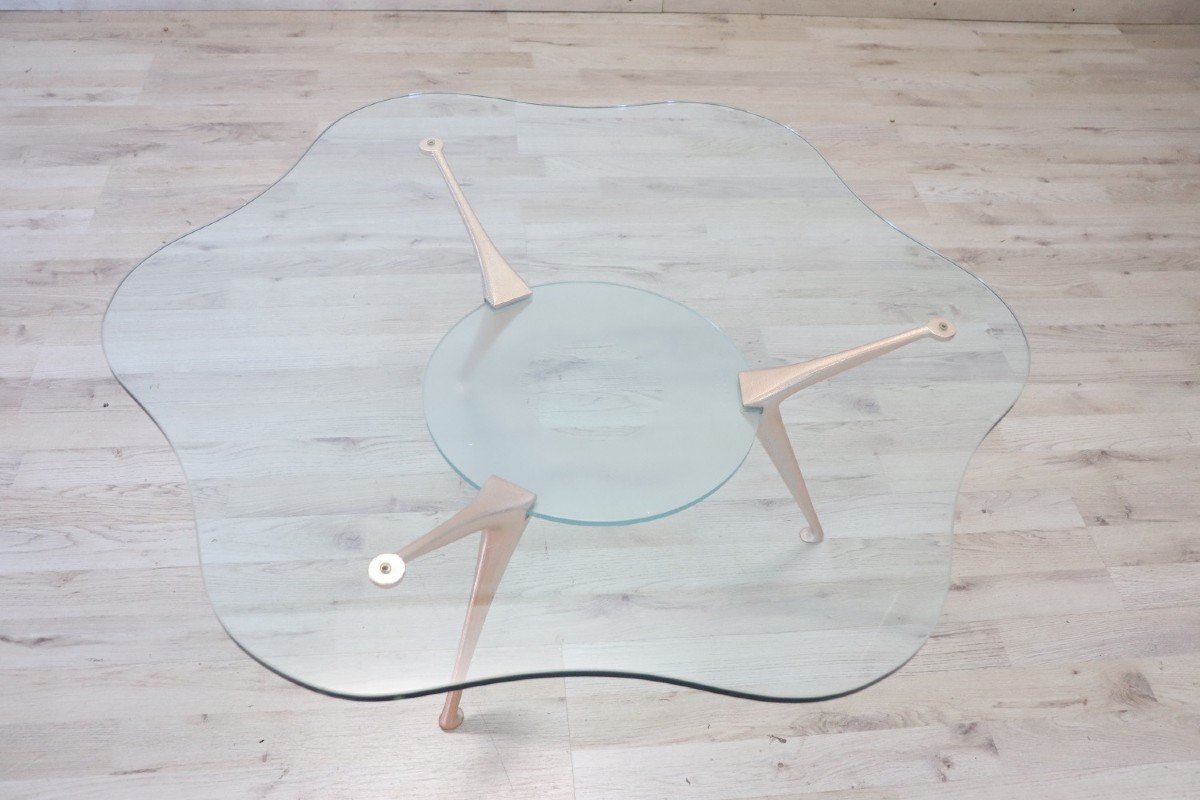 Steel And Glass Flower Coffee Table By Bontempi, 1970s-photo-4