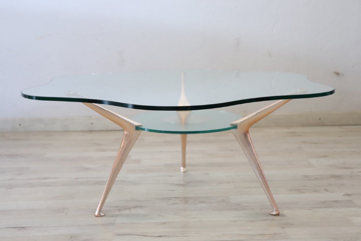 Steel And Glass Flower Coffee Table By Bontempi, 1970s-photo-2