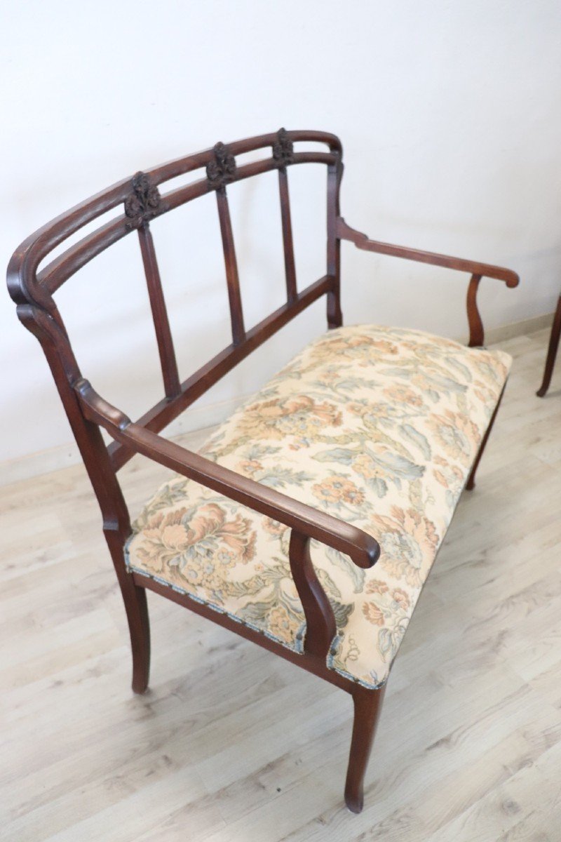 Early 20th Century Art Nouveau Living Room Set, Set Of 5-photo-1