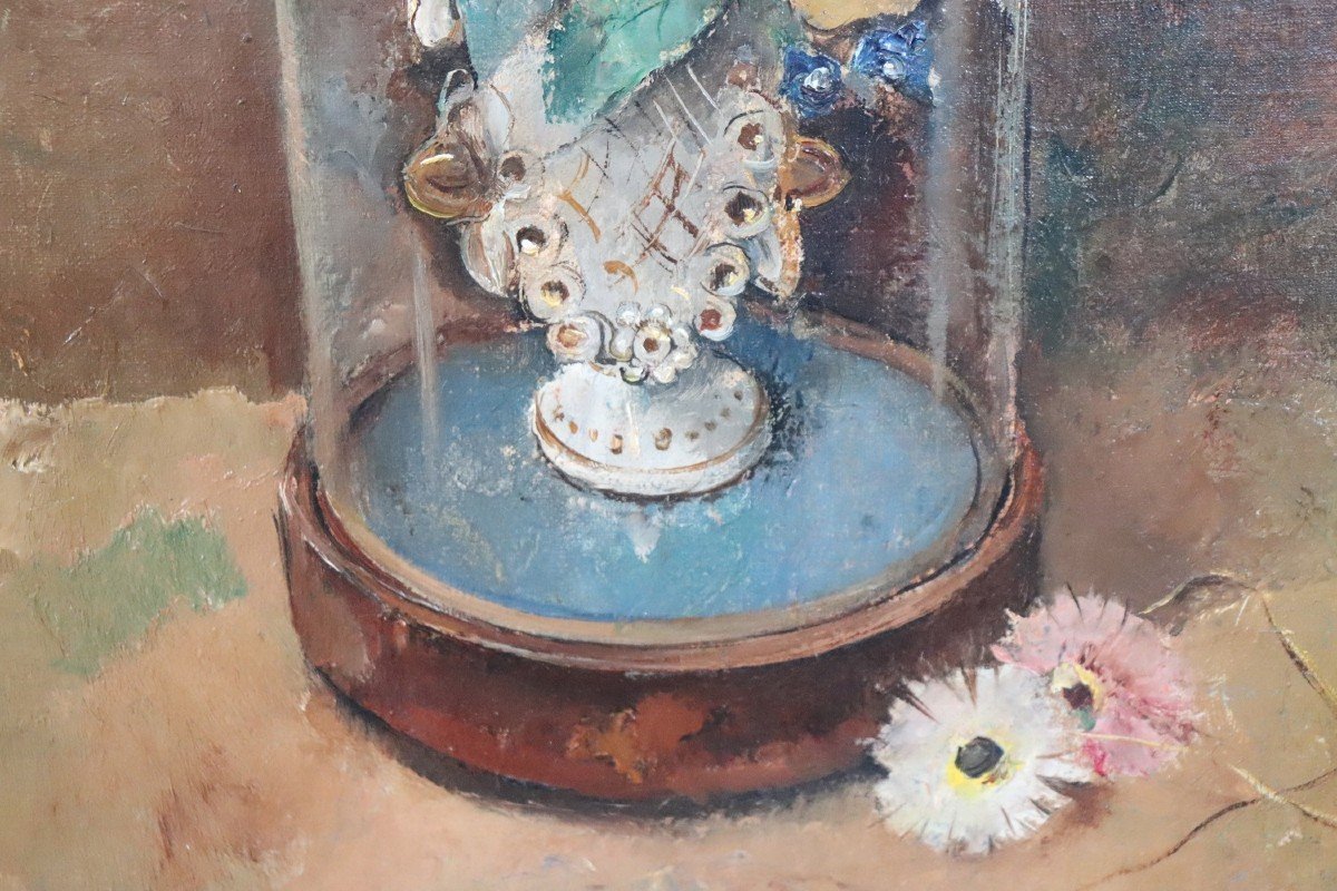 Still Life With Flowers, 1938, Oil On Board-photo-1