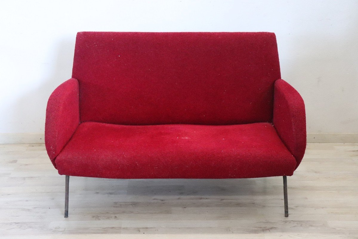 Vintage Italian Red Sofa, 1950s-photo-1