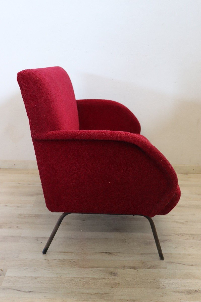 Vintage Italian Red Sofa, 1950s-photo-2