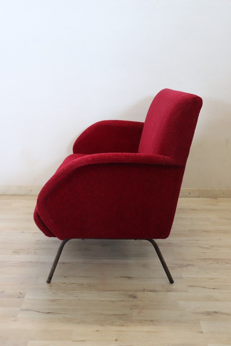 Vintage Italian Red Sofa, 1950s-photo-4