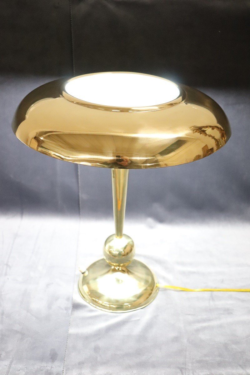 Brass Table Lamp Attributed To Oscar Torlasco For Lumi, 1950s-photo-2