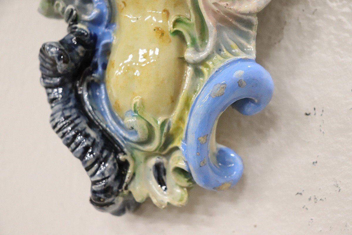étagères En Majolica Avec Vase, Fin Du 19ème Siècle-photo-3