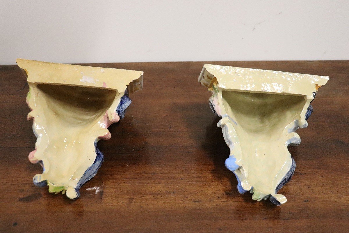 étagères En Majolica Avec Vase, Fin Du 19ème Siècle-photo-5