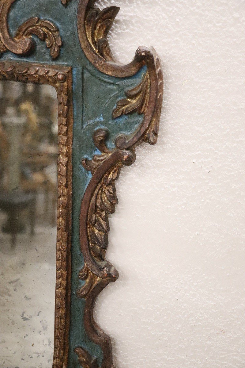 Carved Wood Wall Mirror, 1980s-photo-4