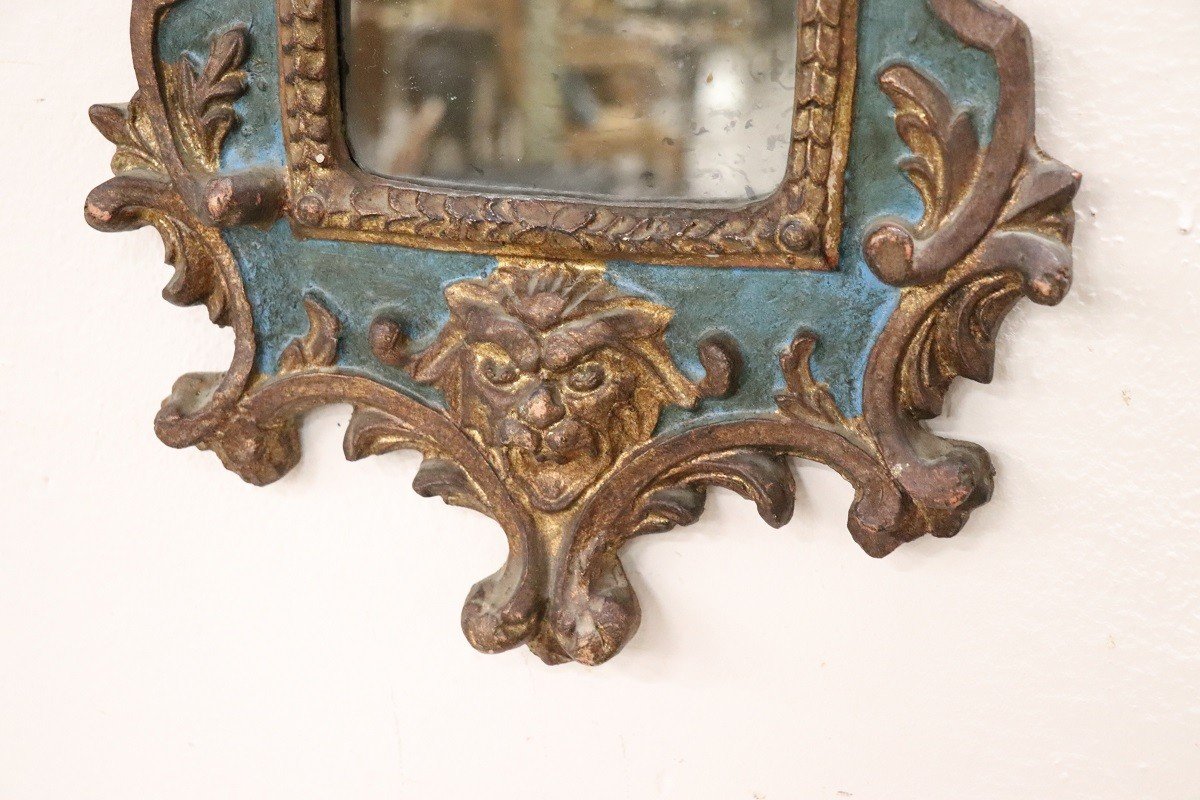 Carved Wood Wall Mirror, 1980s-photo-1
