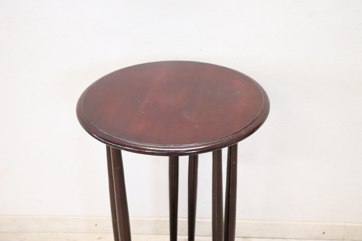 Round Pedestal Table In Beech Wood, 1980s-photo-3