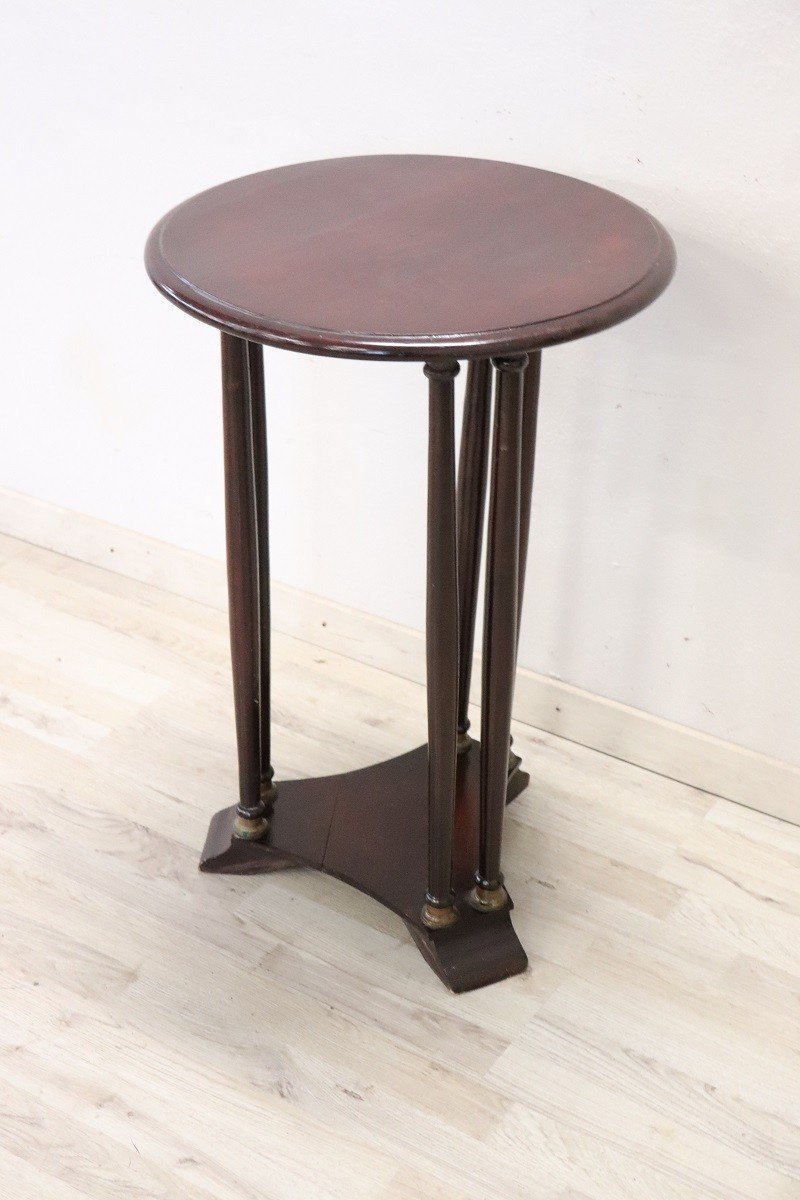 Round Pedestal Table In Beech Wood, 1980s-photo-4