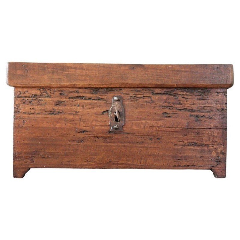 Miniature Blanket Chest In Poplar Wood, Late 17th Century