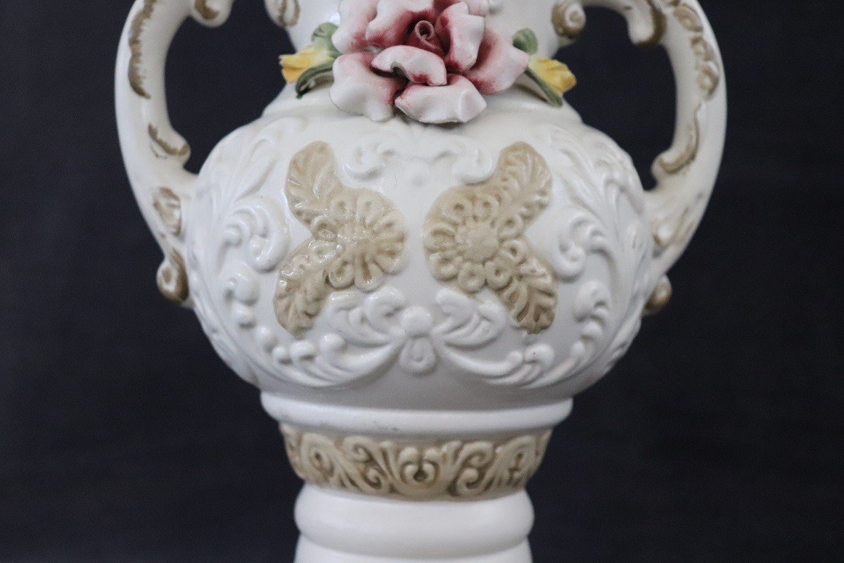 Vase En Biscuit Porcelaine Par Capodimonte-photo-4