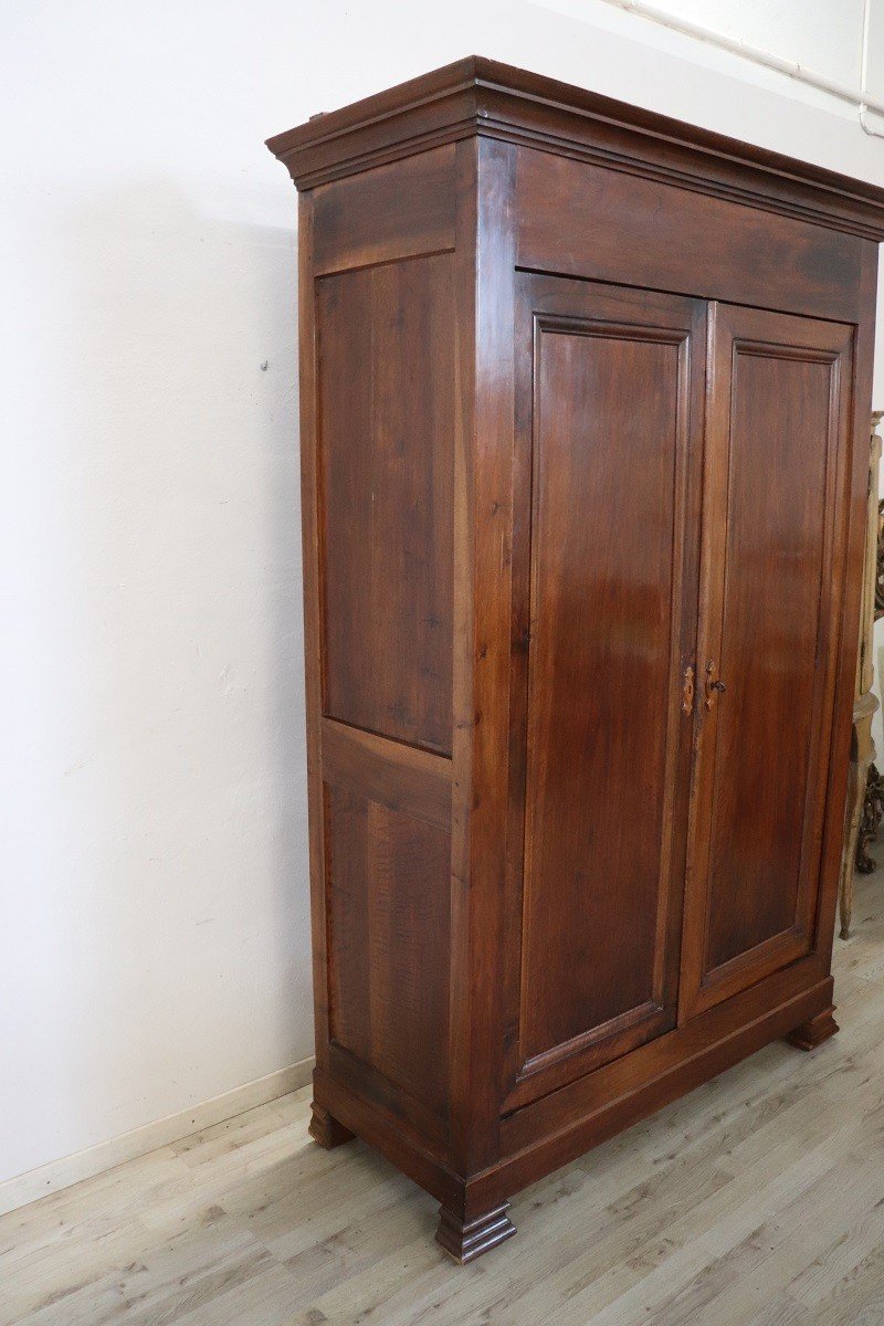 Antique Walnut Wardrobe, Mid 19th Century-photo-1