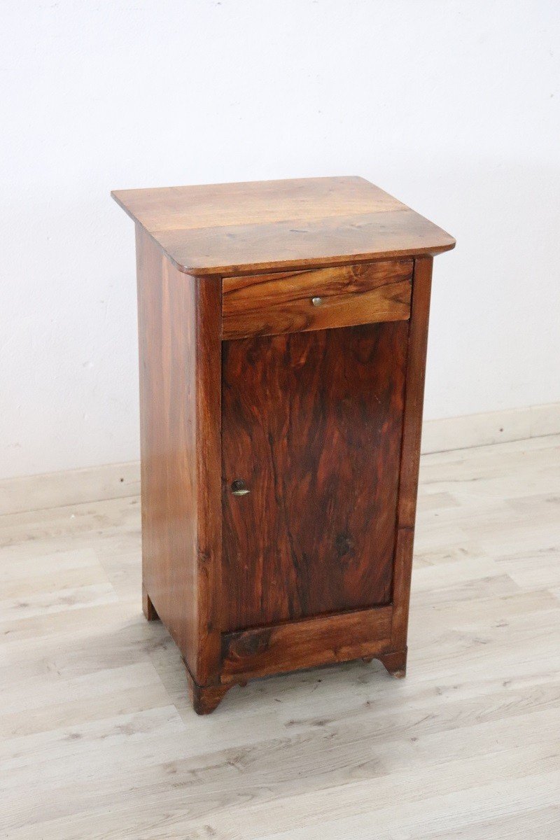 Antique Walnut Nightstand, Late 19th Century-photo-4