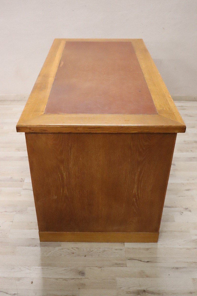 Oak Writing Desk With Shutter Doors, 1940s-photo-6