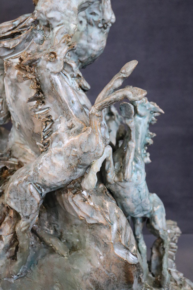 Carlo Morelli, Horses, 1970s, Sculpture En Céramique-photo-2