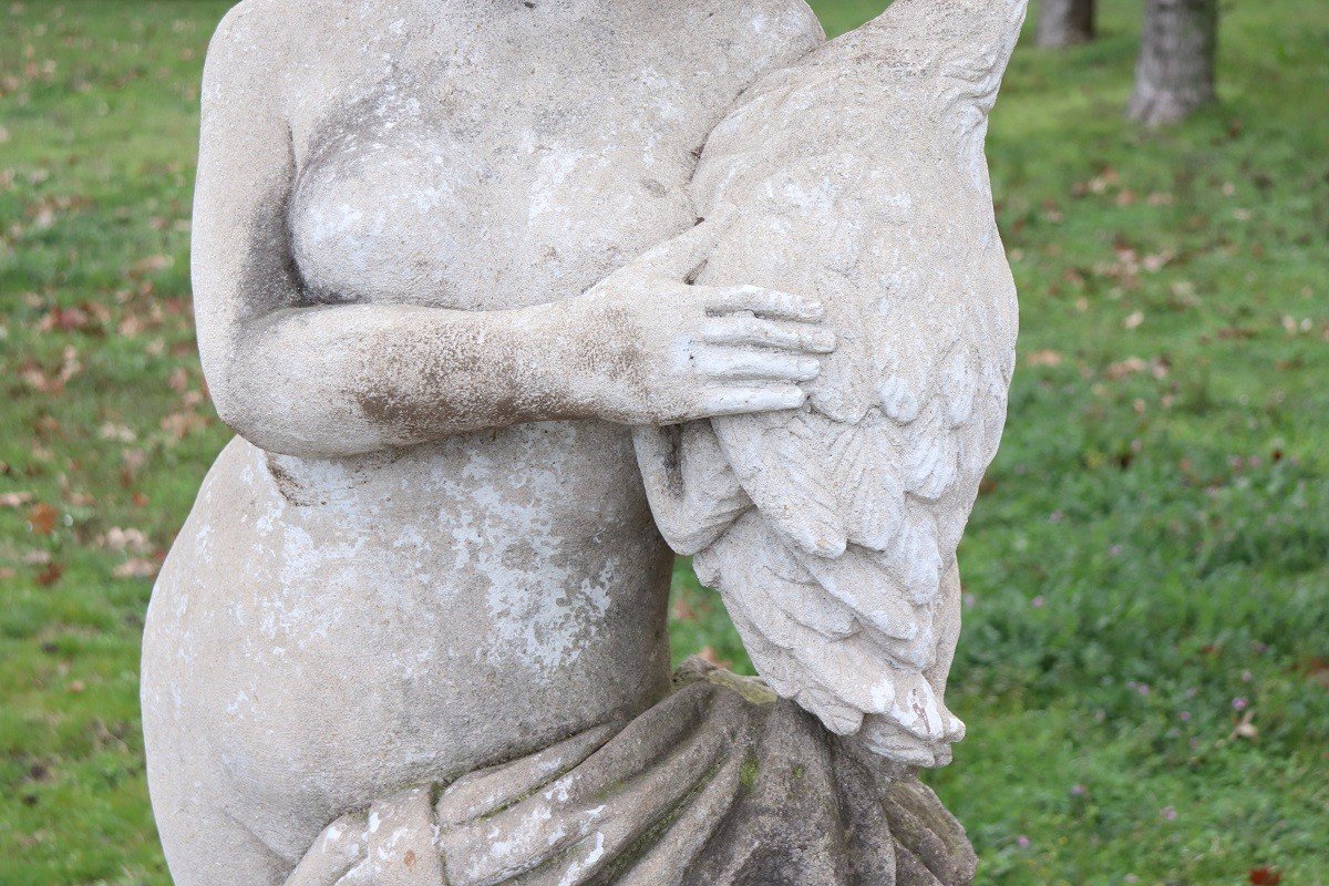 Statue De Jardin Léda Et Le Cygne, Hauteur 160 cm-photo-3