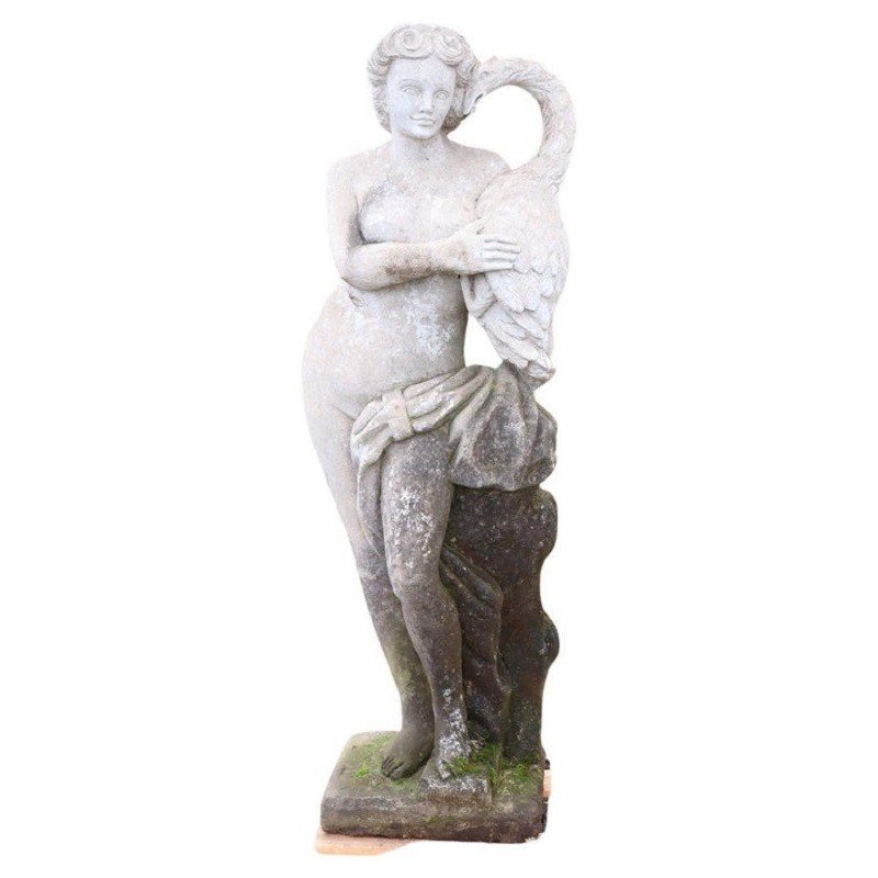 Statue De Jardin Léda Et Le Cygne, Hauteur 160 cm